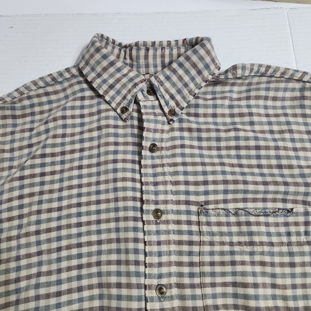 Thrashed Vintage 90s LL Bean Northwoods Plaid Flannel Shirt L Tall Grunge Y2K